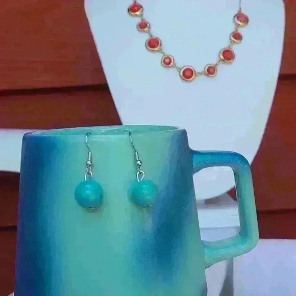 Vintage  turquoise drop earrings - Picture 10 of 17